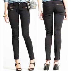 J.Crew Toothpick Moto Black Skinny Jeans